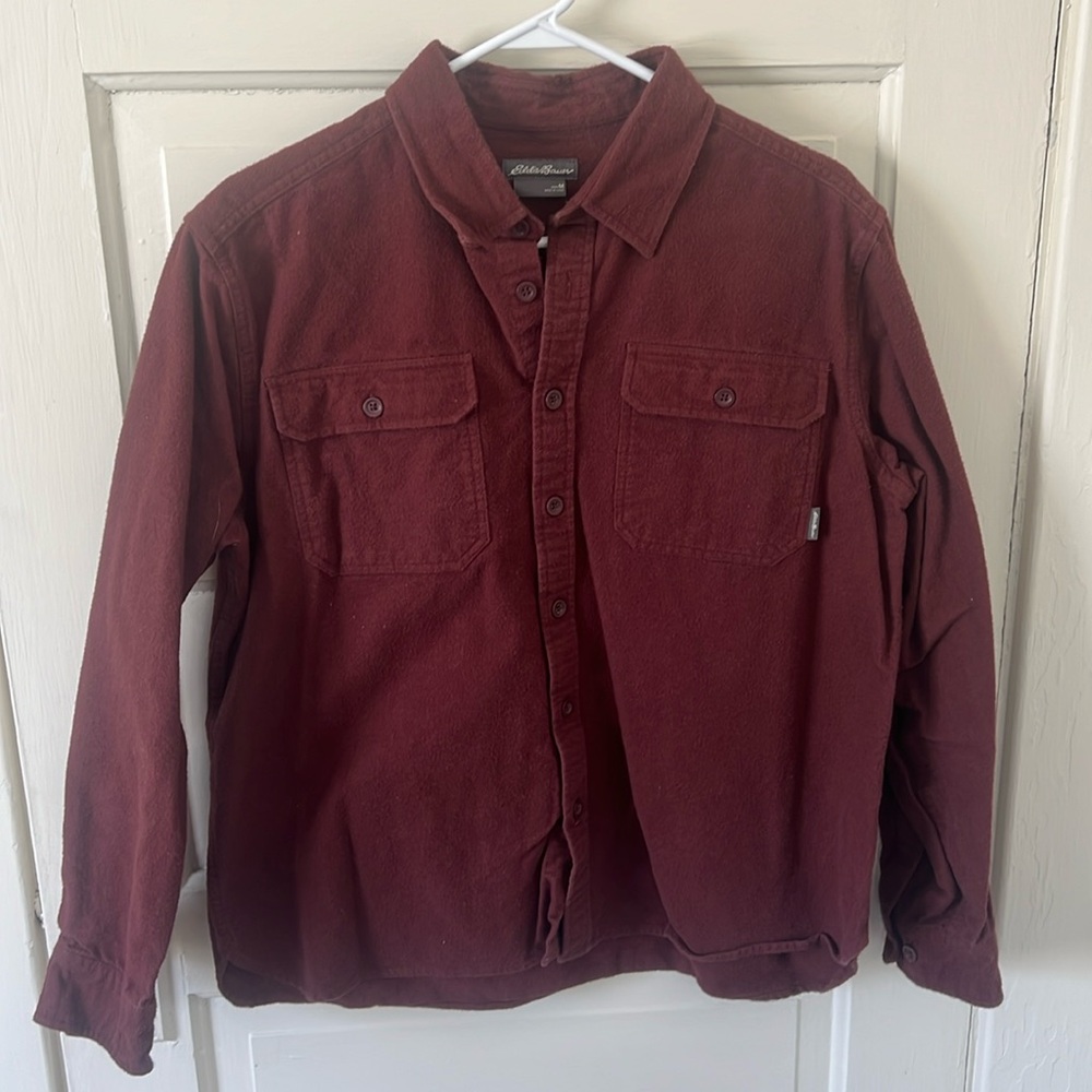 Eddie Bauer men’s medium burgundy flannel